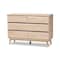 Baxton Studio Miren Mid-Century Modern Light Oak and Dark Grey 6-Drawer Dresser 148-8256 - alternate 1